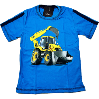 T-shirt bawełniany KOPARKA - Amir - niebieski  Rozmiar 92